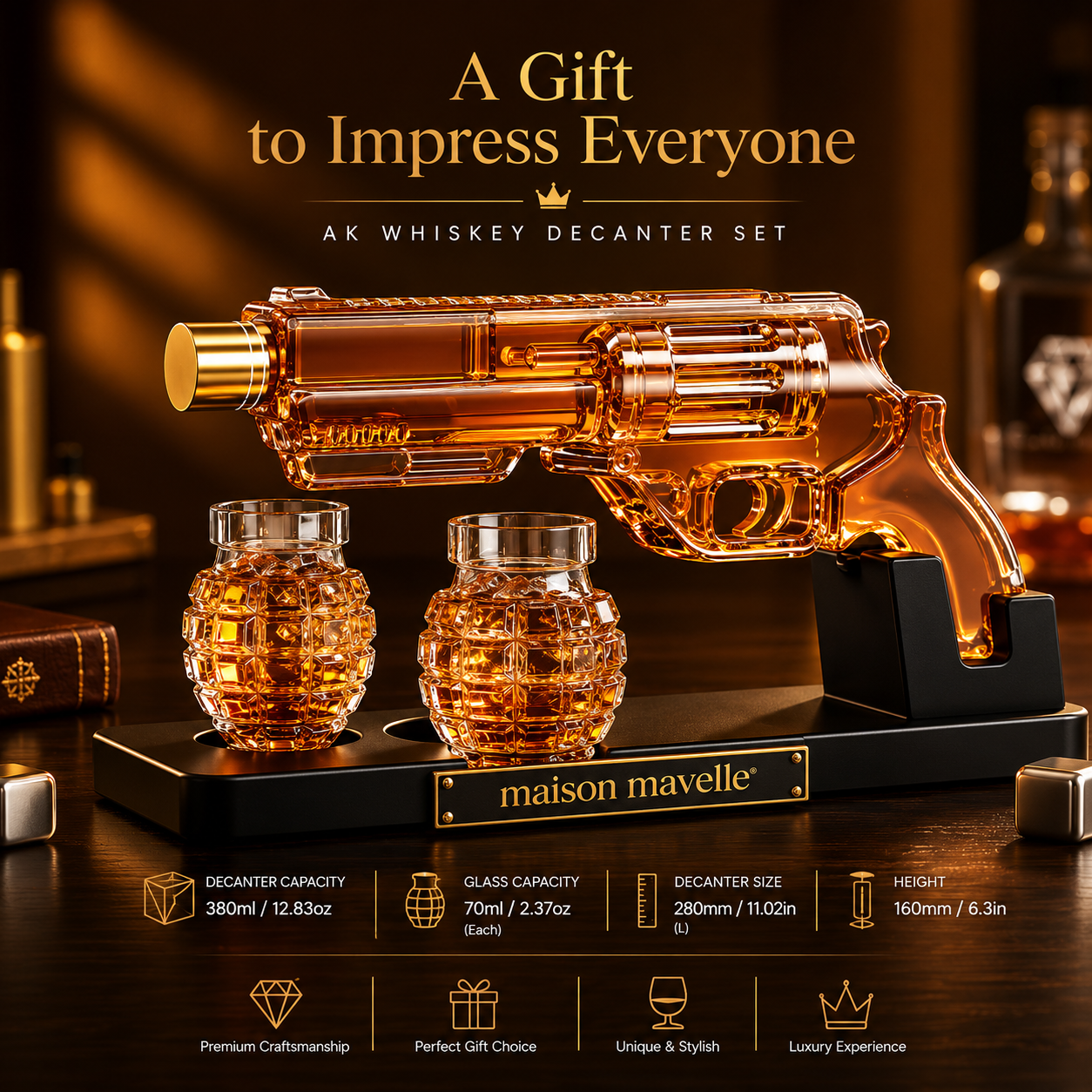 Maison Mavelle™ Whiskey Decanter