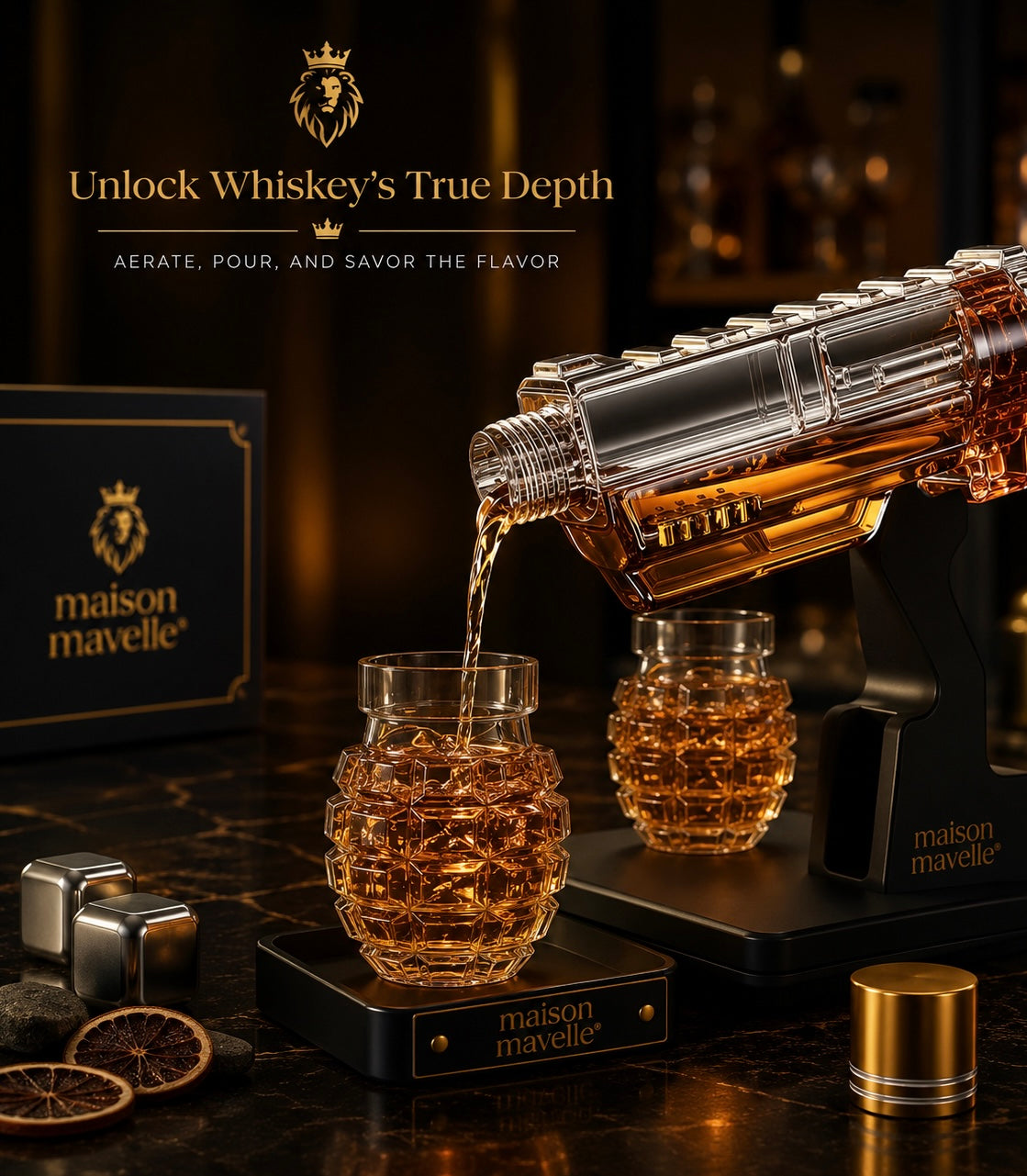 Maison Mavelle™ Whiskey Decanter